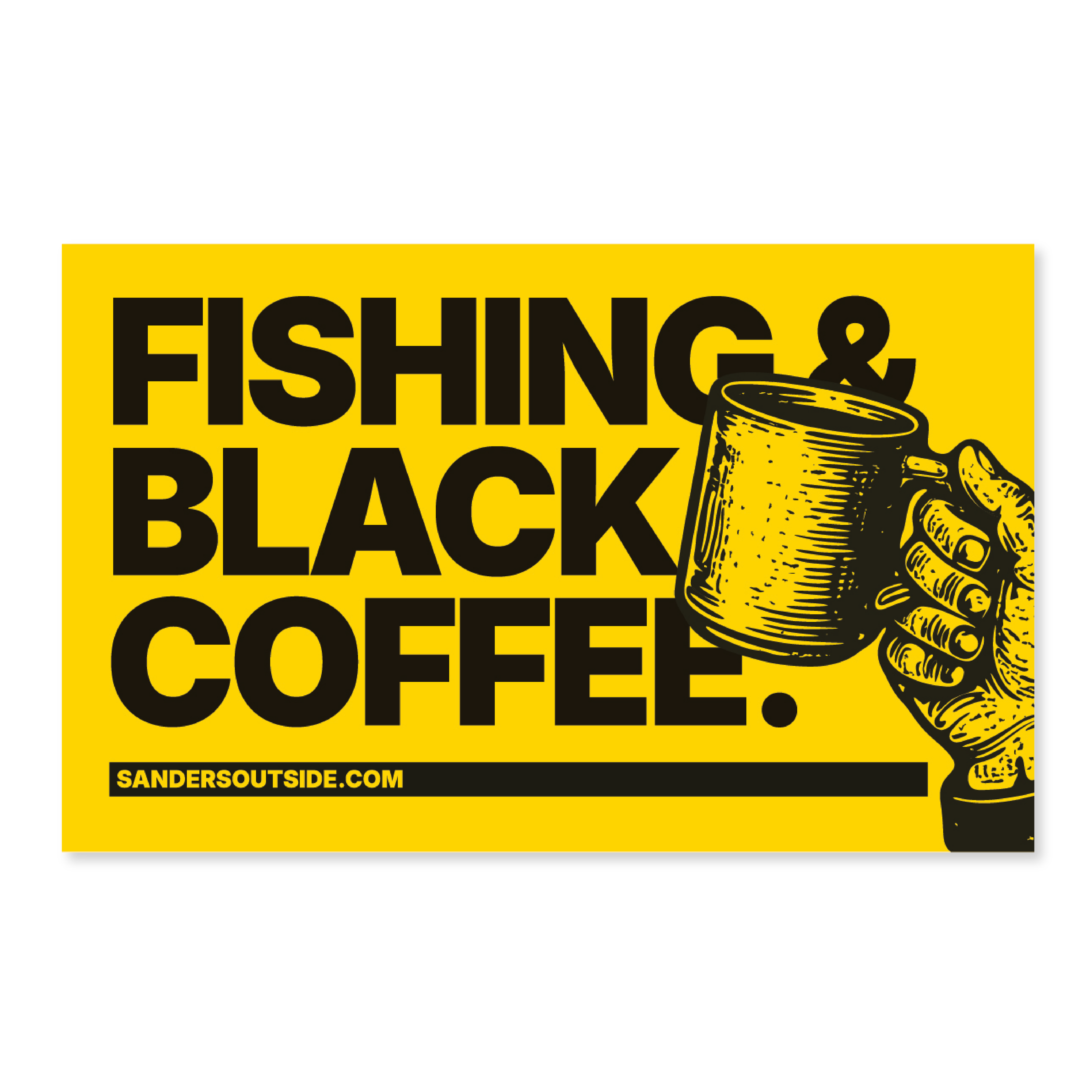 Fishing & Black Coffee Decal Sticker