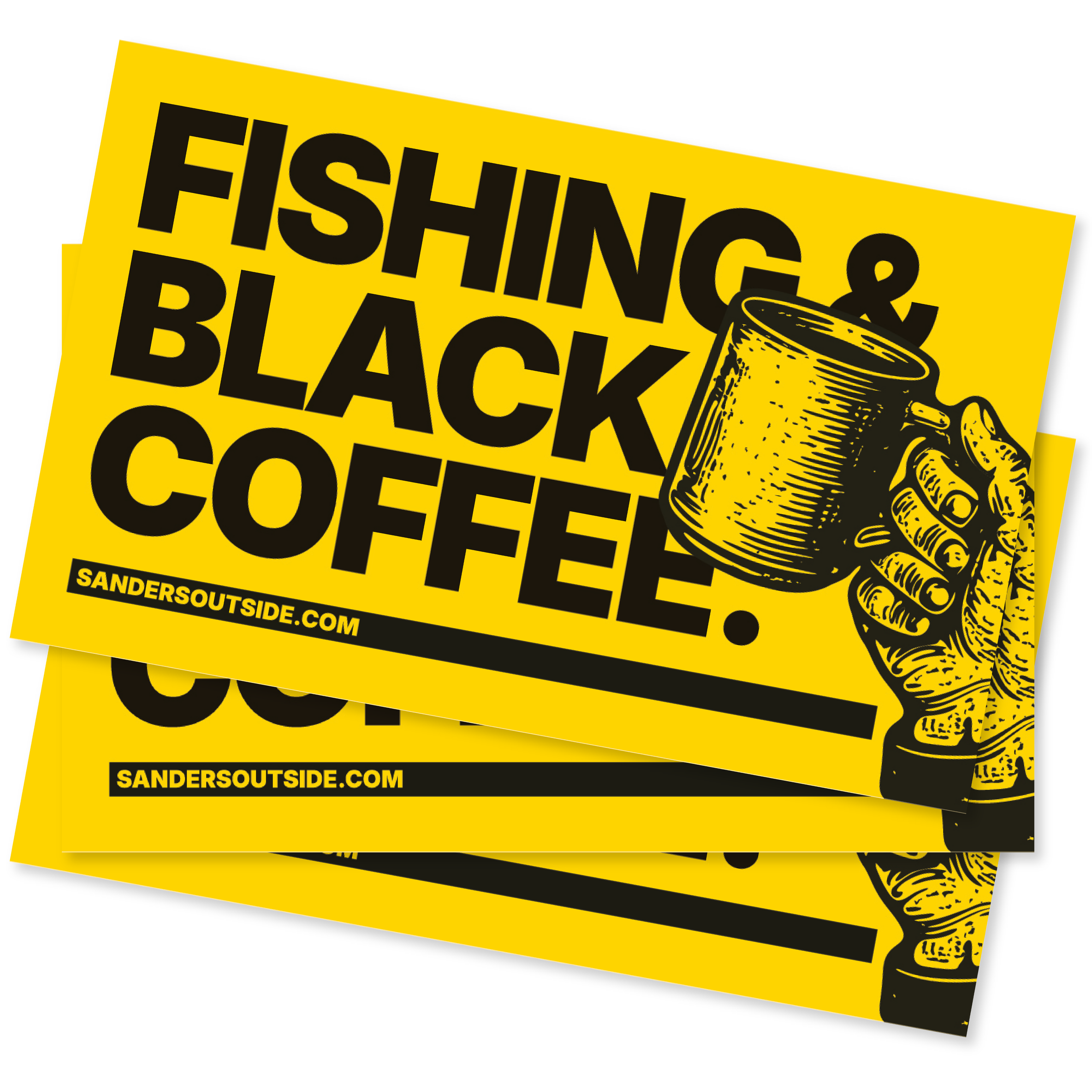 Fishing & Black Coffee Decal Sticker
