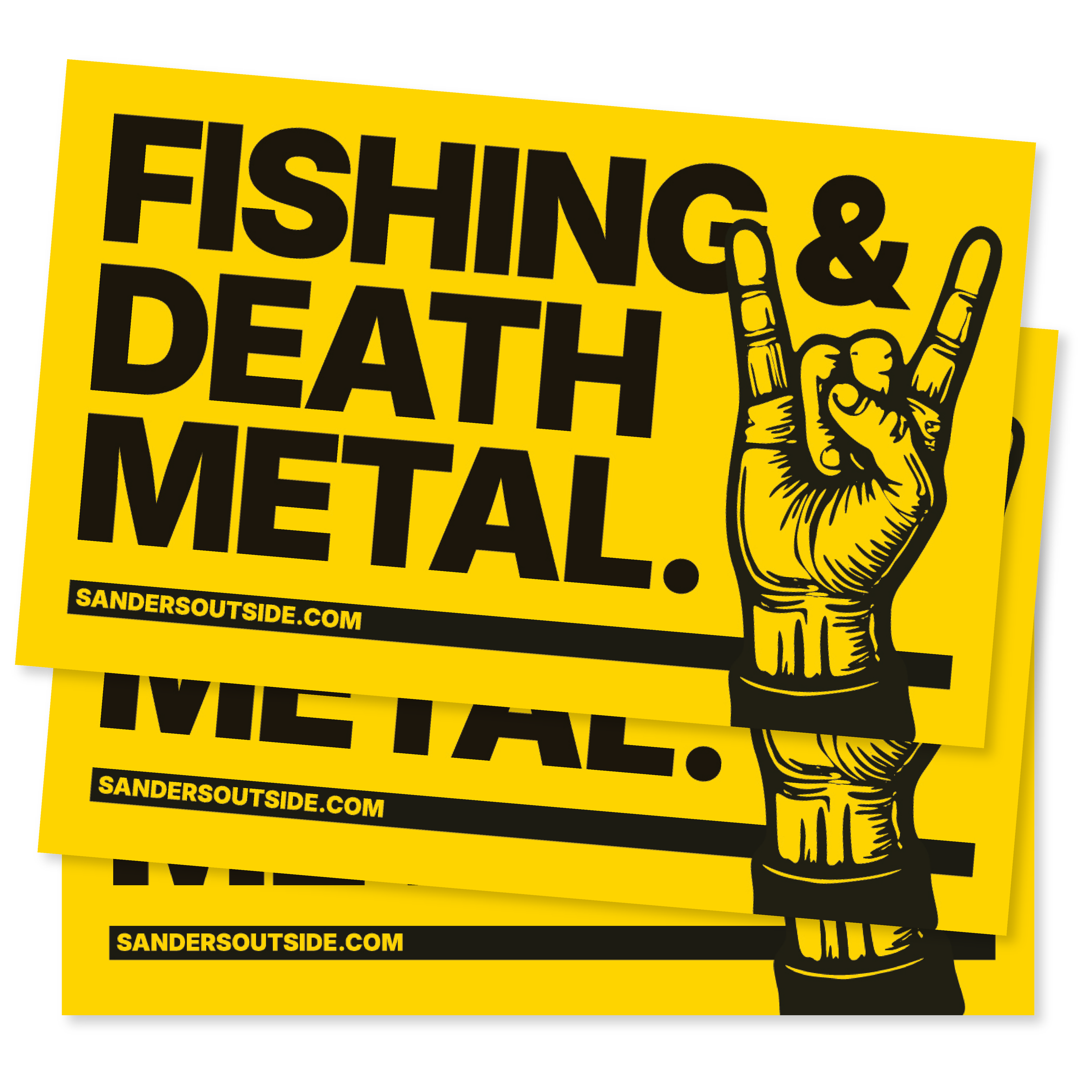 Fishing & Death Metal Decal Sticker